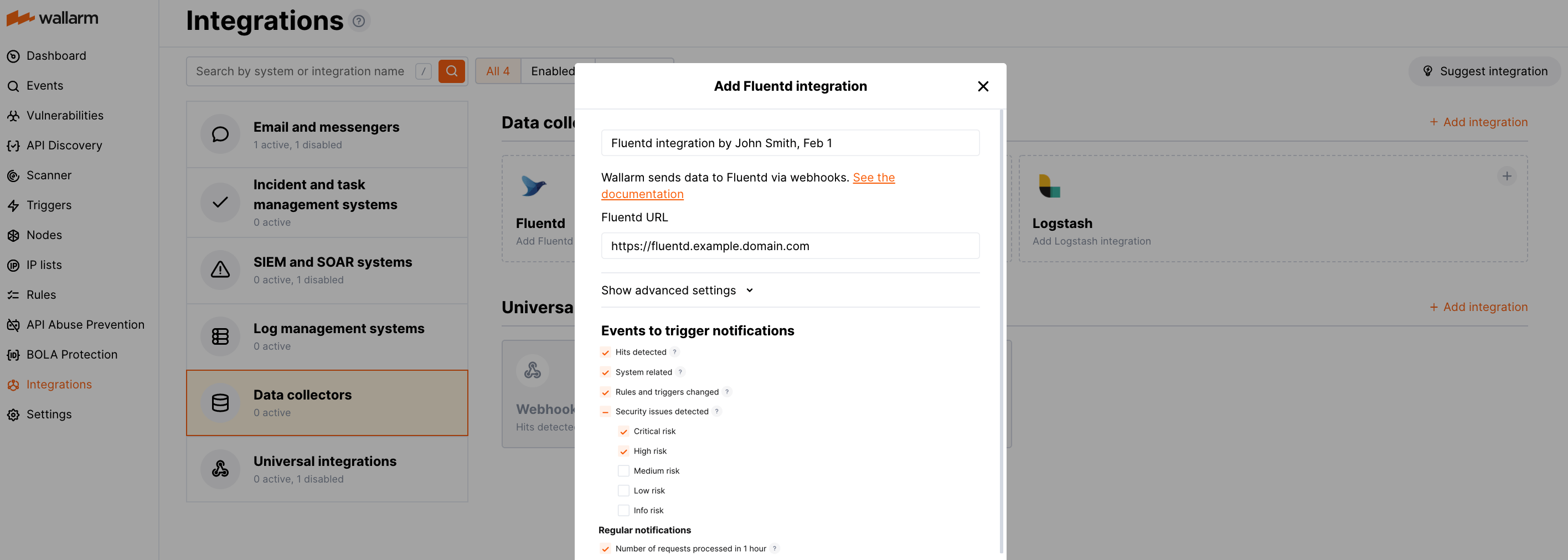 Webhook integration with Fluentd
